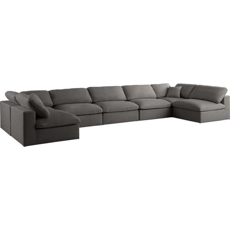 Meridian Plush Fabric Sectional 602Grey-Sec7B IMAGE 1