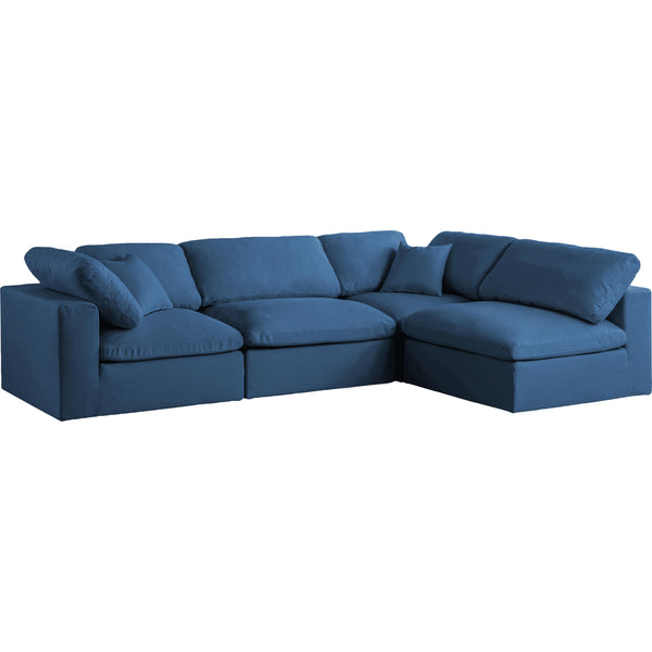 Meridian Plush Fabric Sectional 602Navy-Sec4B IMAGE 1