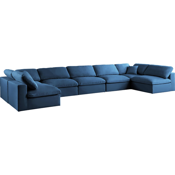 Meridian Plush Fabric Sectional 602Navy-Sec7B IMAGE 1