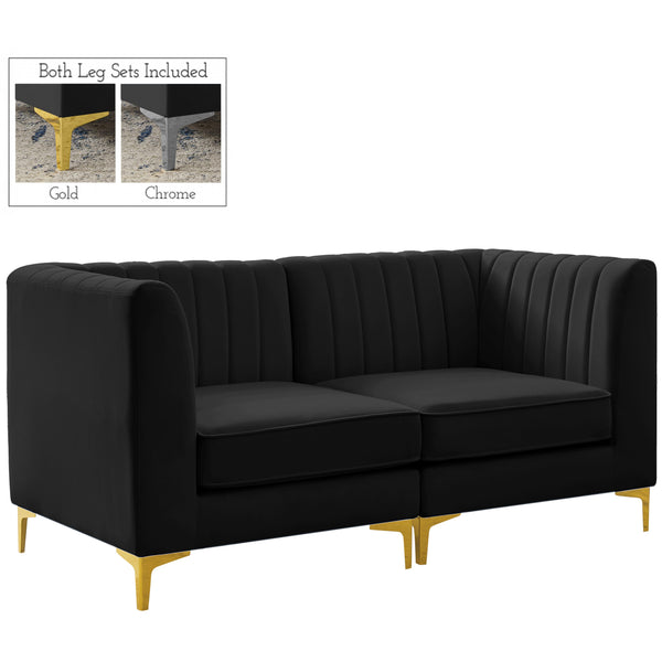 Meridian Alina Stationary Fabric Sofa 604Black-S67 IMAGE 1