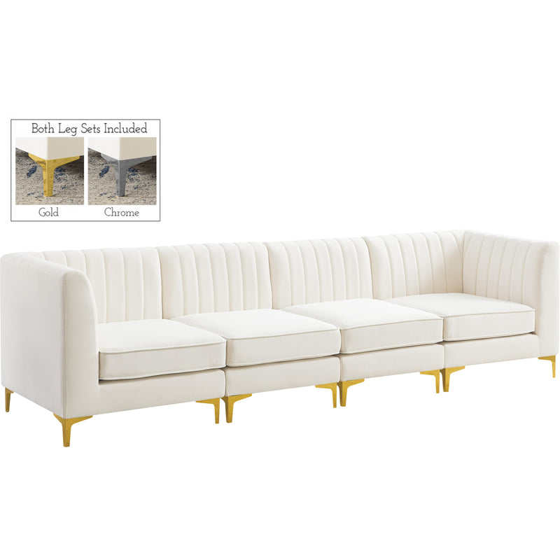 Meridian Alina Stationary Fabric Sofa 604Cream-S119 IMAGE 1