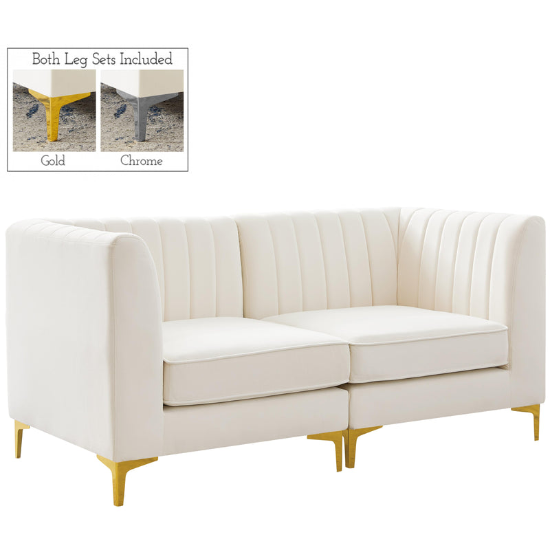 Meridian Alina Stationary Fabric Sofa 604Cream-S67 IMAGE 1