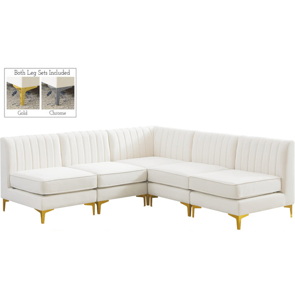 Meridian Alina Fabric Sectional 604Cream-Sec5A IMAGE 1