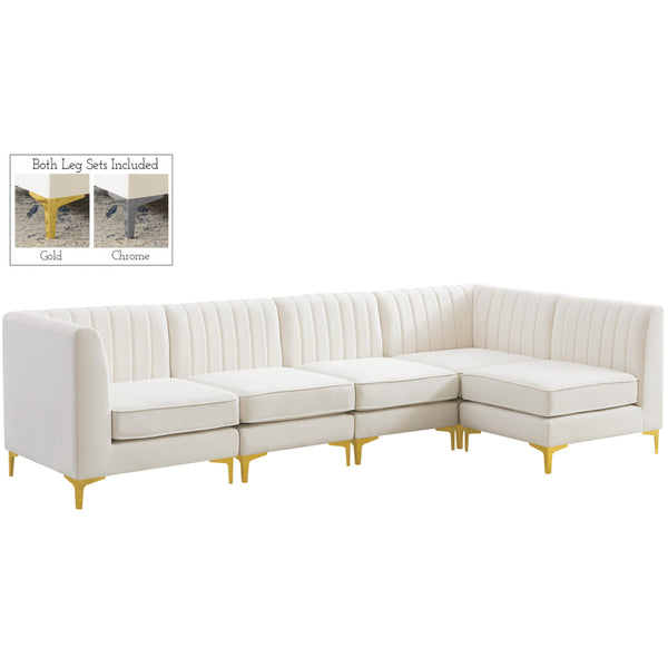 Meridian Alina Fabric Sectional 604Cream-Sec5B IMAGE 1