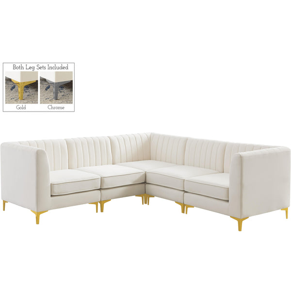 Meridian Alina Fabric Sectional 604Cream-Sec5C IMAGE 1