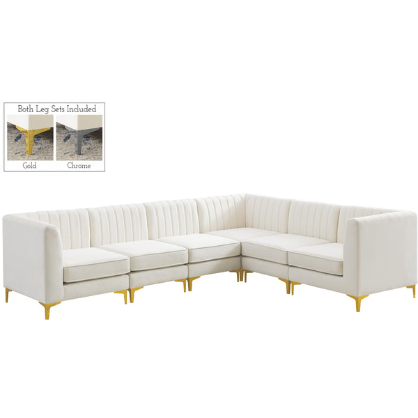 Meridian Alina Fabric Sectional 604Cream-Sec6A IMAGE 1