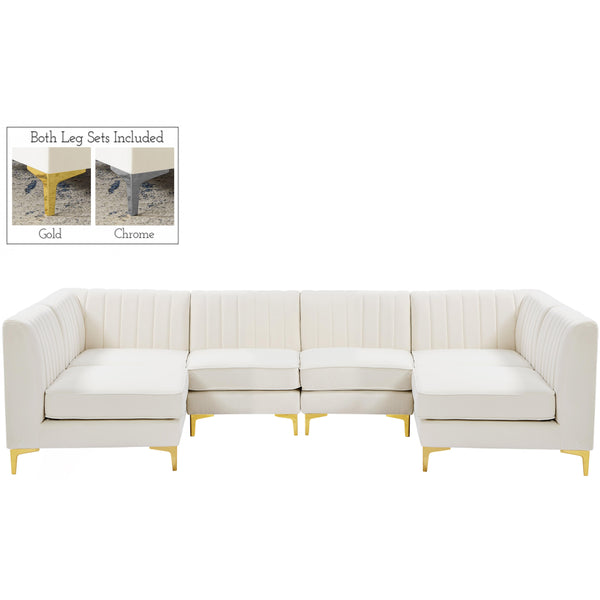 Meridian Alina Fabric Sectional 604Cream-Sec6B IMAGE 1