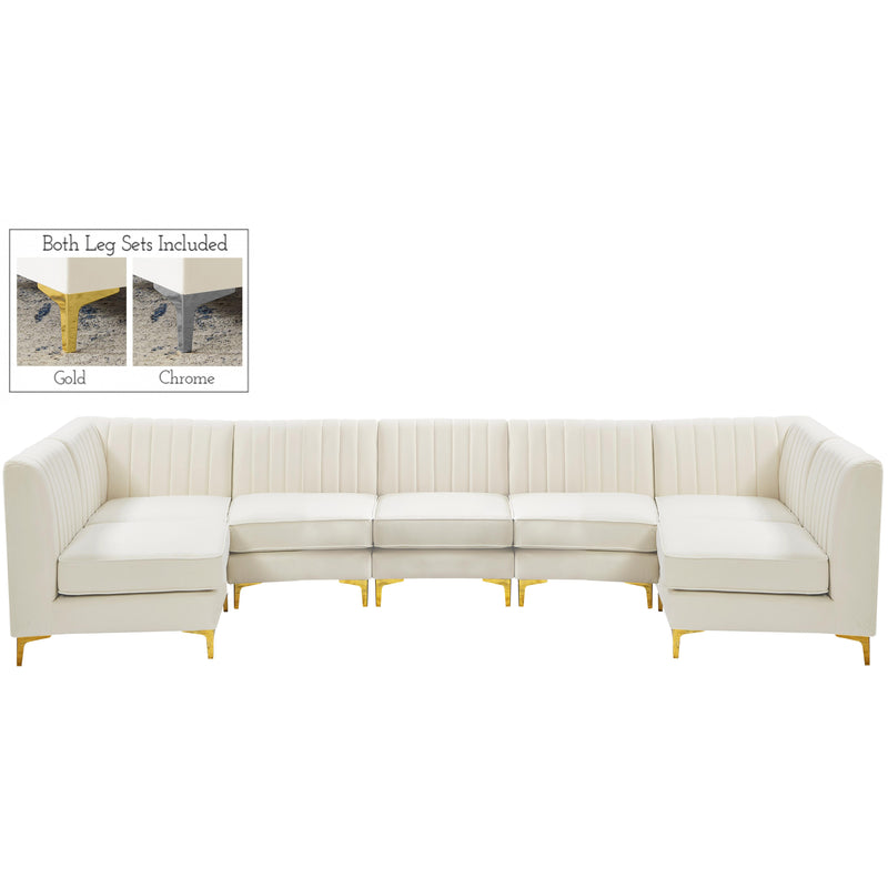 Meridian Alina Fabric Sectional 604Cream-Sec7A IMAGE 1