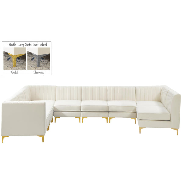 Meridian Alina Fabric Sectional 604Cream-Sec8A IMAGE 1