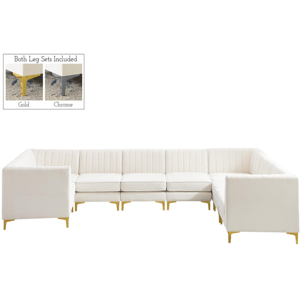 Meridian Alina Fabric Sectional 604Cream-Sec8C IMAGE 1