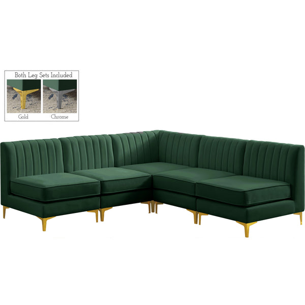 Meridian Alina Fabric Sectional 604Green-Sec5A IMAGE 1