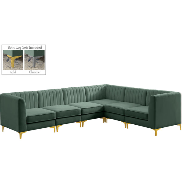 Meridian Alina Fabric Sectional 604Green-Sec6A IMAGE 1