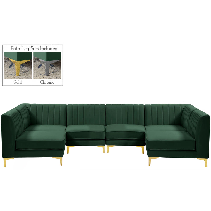 Meridian Alina Fabric Sectional 604Green-Sec6B IMAGE 1