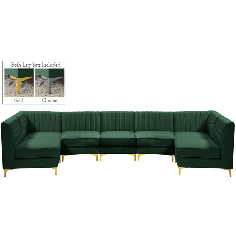 Meridian Alina Fabric Sectional 604Green-Sec7A IMAGE 1