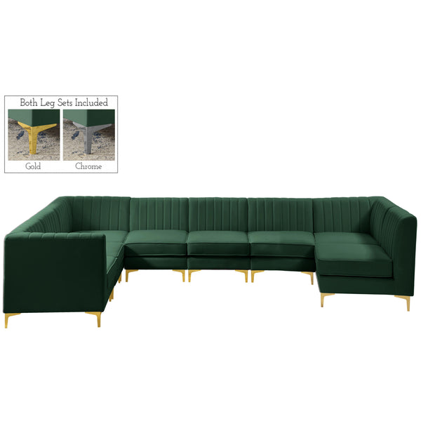 Meridian Alina Fabric Sectional 604Green-Sec8A IMAGE 1