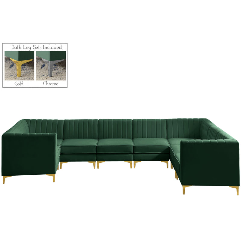 Meridian Alina Fabric Sectional 604Green-Sec8C IMAGE 1