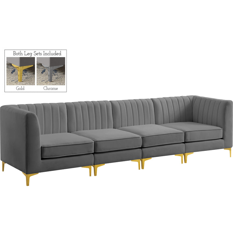 Meridian Alina Stationary Fabric Sofa 604Grey-S119 IMAGE 1