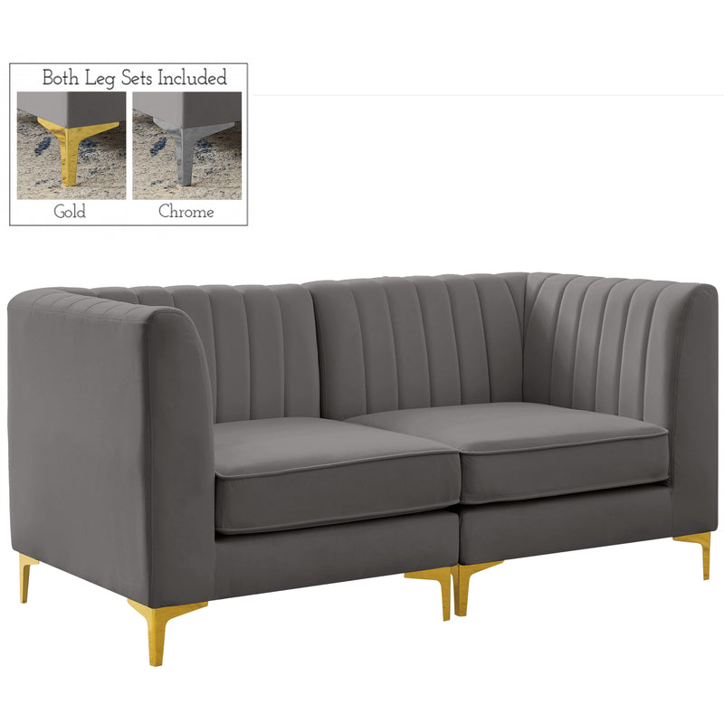 Meridian Alina Stationary Fabric Sofa 604Grey-S67 IMAGE 1