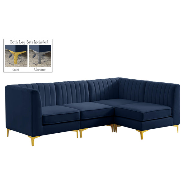 Meridian Alina Fabric Sectional 604Navy-Sec4A IMAGE 1