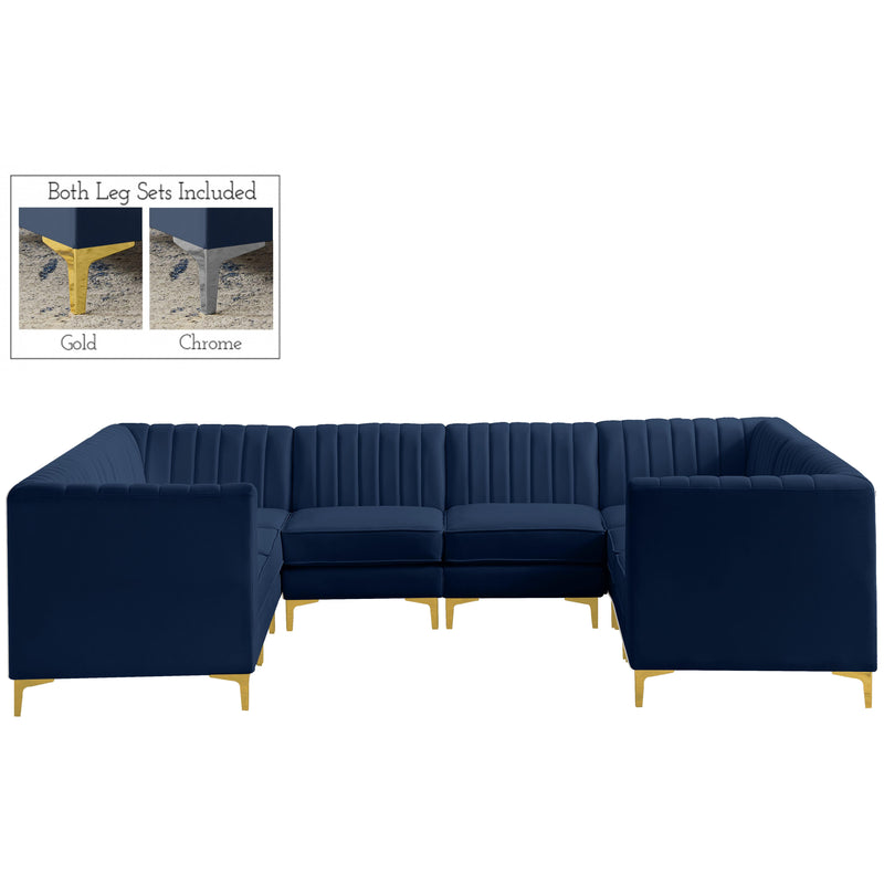 Meridian Alina Fabric Sectional 604Navy-Sec8B IMAGE 1