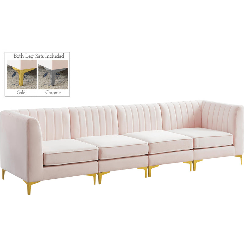 Meridian Alina Stationary Fabric Sofa 604Pink-S119 IMAGE 1