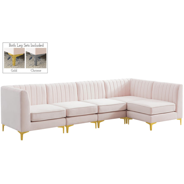 Meridian Alina Fabric Sectional 604Pink-Sec5B IMAGE 1