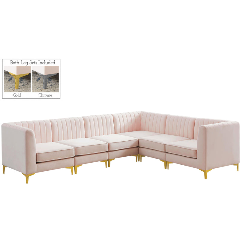 Meridian Alina Fabric Sectional 604Pink-Sec6A IMAGE 1