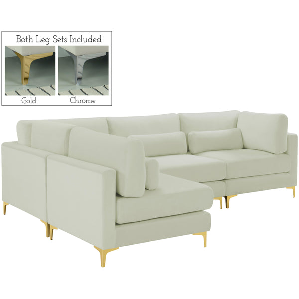 Meridian Julia Fabric Sectional 605Cream-Sec4B IMAGE 1