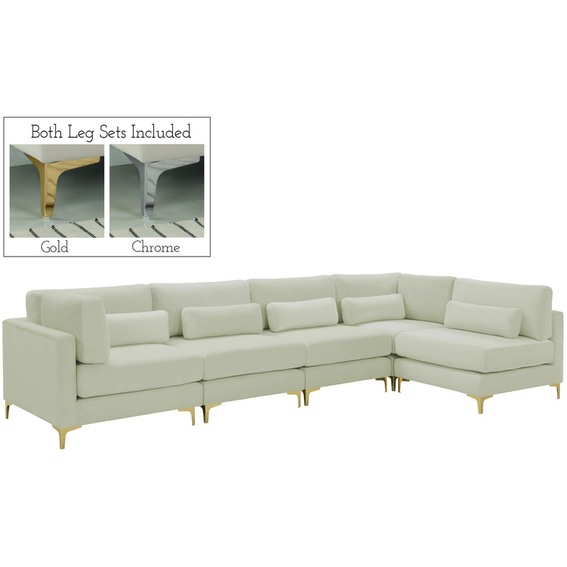 Meridian Julia Fabric Sectional 605Cream-Sec5D IMAGE 1