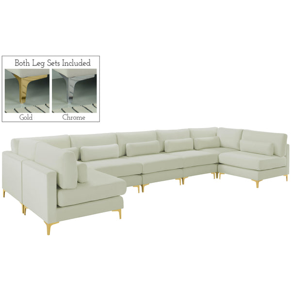 Meridian Julia Fabric Sectional 605Cream-Sec7B IMAGE 1