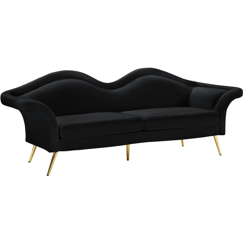 Meridian Lips Stationary Fabric Sofa 607Black-S IMAGE 1