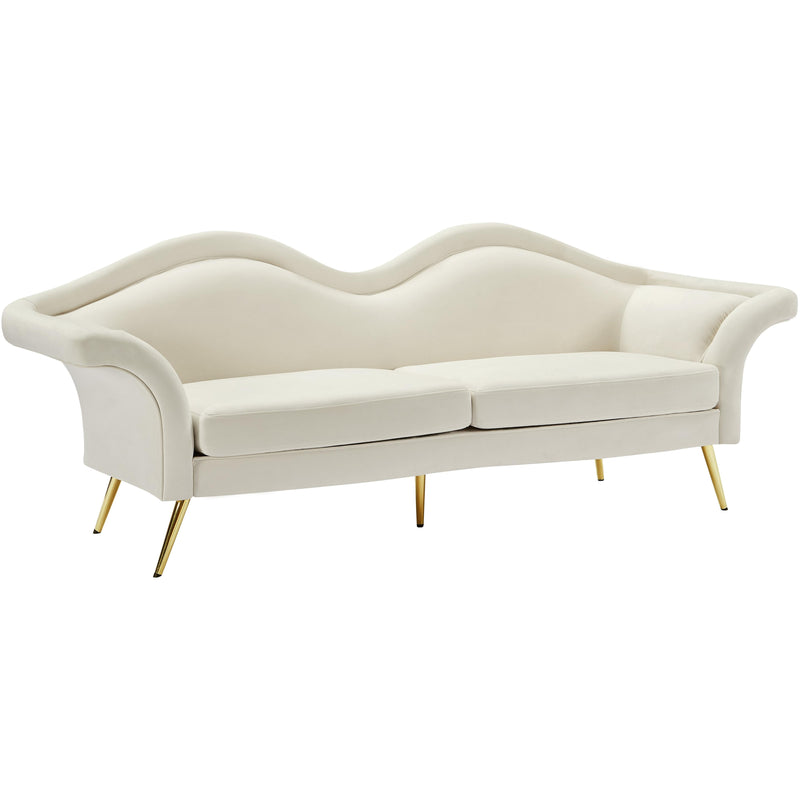 Meridian Lips Stationary Fabric Sofa 607Cream-S IMAGE 1