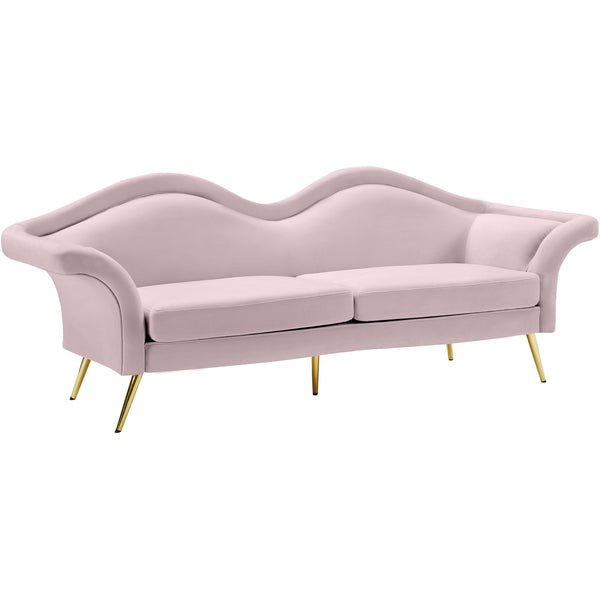 Meridian Lips Stationary Fabric Sofa 607Pink-S IMAGE 1