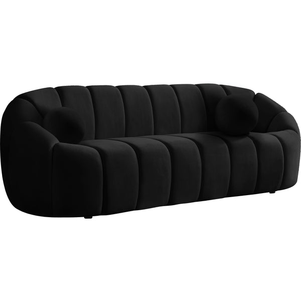 Meridian Elijah Stationary Fabric Sofa 613Black-S IMAGE 1