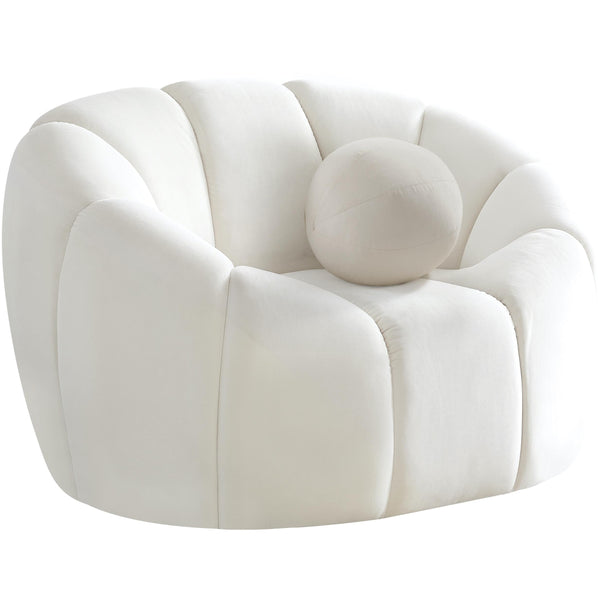 Meridian Elijah Stationary Fabric Chair 613Cream-C IMAGE 1