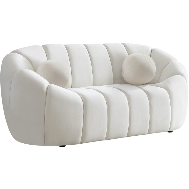 Meridian Elijah Stationary Fabric Loveseat 613Cream-L IMAGE 1