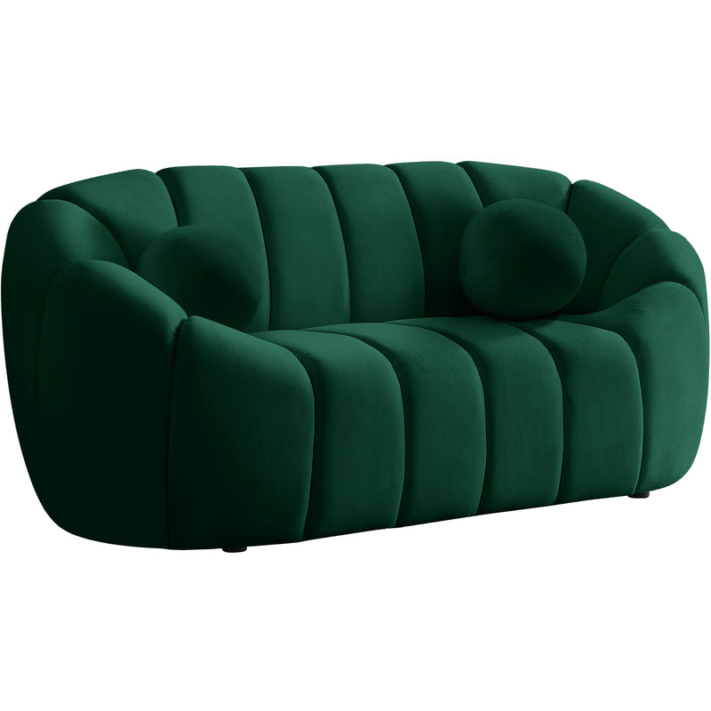 Meridian Elijah Stationary Fabric Loveseat 613Green-L IMAGE 1