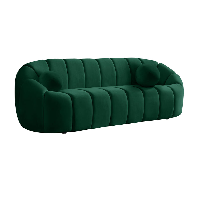 Meridian Elijah Stationary Fabric Sofa 613Green-S IMAGE 1