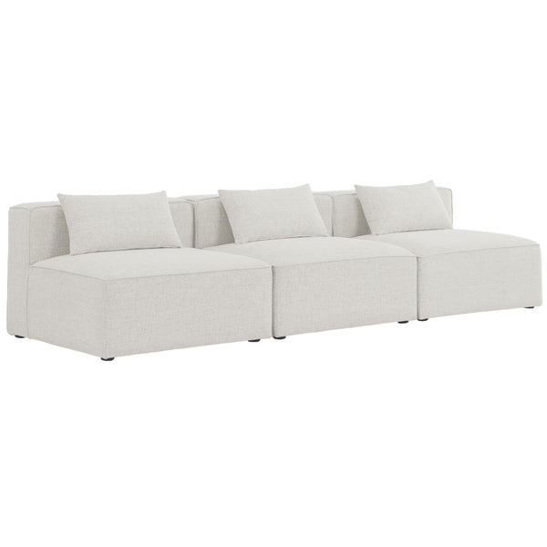 Meridian Cube Stationary Fabric Sofa 630Cream-S108A IMAGE 1