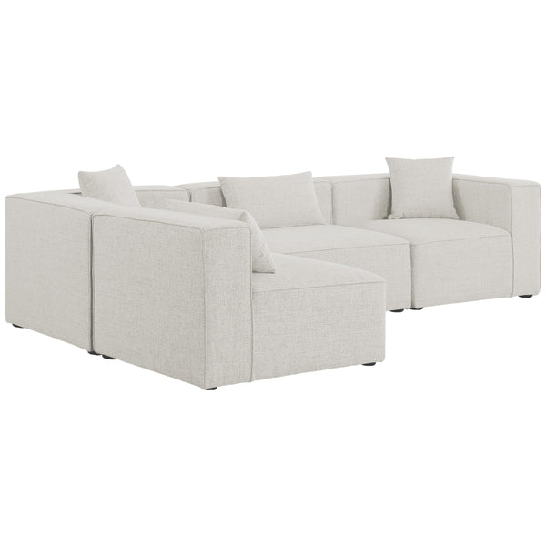 Meridian Cube Fabric Sectional 630Cream-Sec4B IMAGE 1