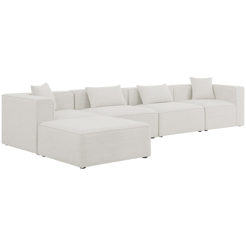 Meridian Cube Fabric Sectional 630Cream-Sec5A IMAGE 1