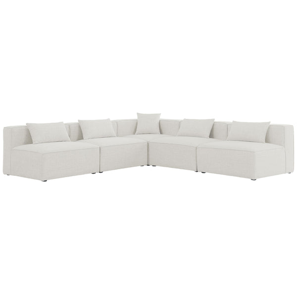 Meridian Cube Fabric Sectional 630Cream-Sec5B IMAGE 1