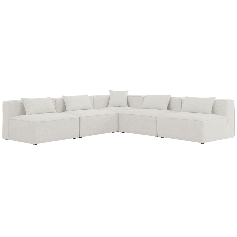 Meridian Cube Fabric Sectional 630Cream-Sec5B IMAGE 1