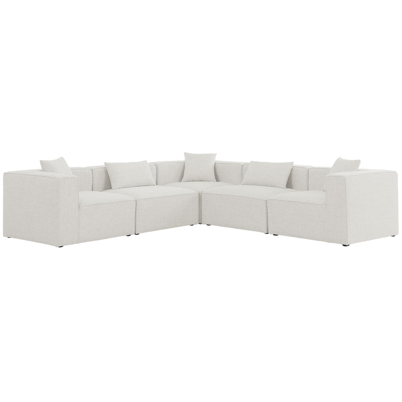 Meridian Cube Fabric Sectional 630Cream-Sec5C IMAGE 1