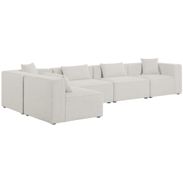 Meridian Cube Fabric Sectional 630Cream-Sec5D IMAGE 1