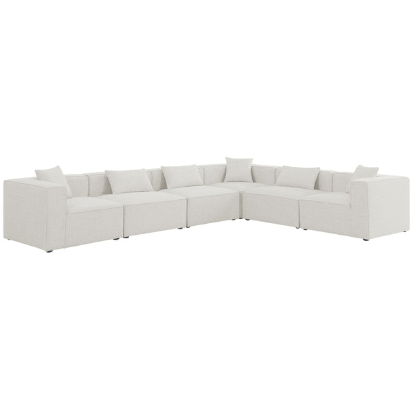 Meridian Cube Fabric Sectional 630Cream-Sec6A IMAGE 1