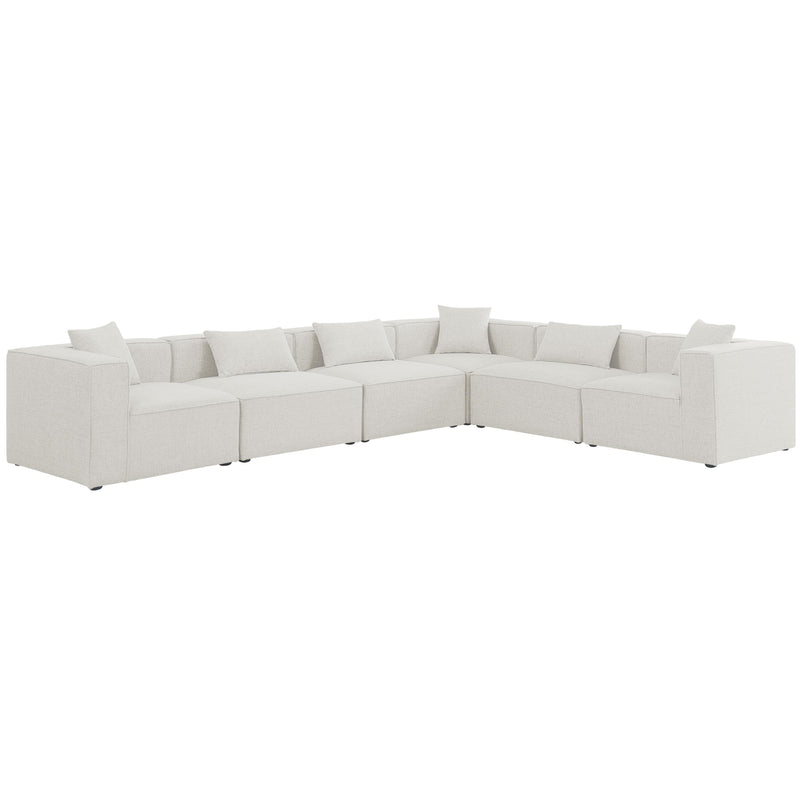 Meridian Cube Fabric Sectional 630Cream-Sec6A IMAGE 1