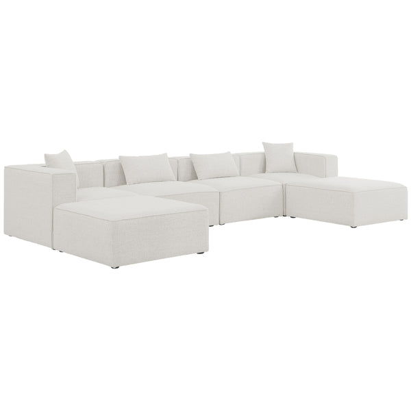 Meridian Cube Fabric Sectional 630Cream-Sec6B IMAGE 1