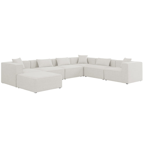 Meridian Cube Fabric Sectional 630Cream-Sec7A IMAGE 1