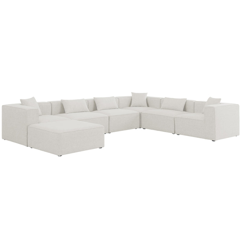 Meridian Cube Fabric Sectional 630Cream-Sec7A IMAGE 1